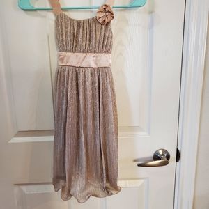 Justice gold holiday party dress with shimmer